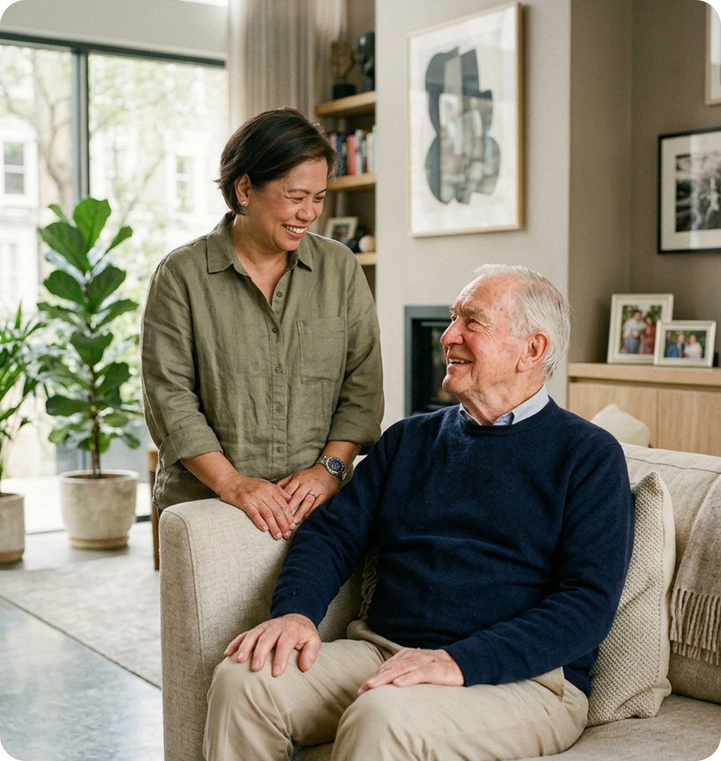 Carer with client