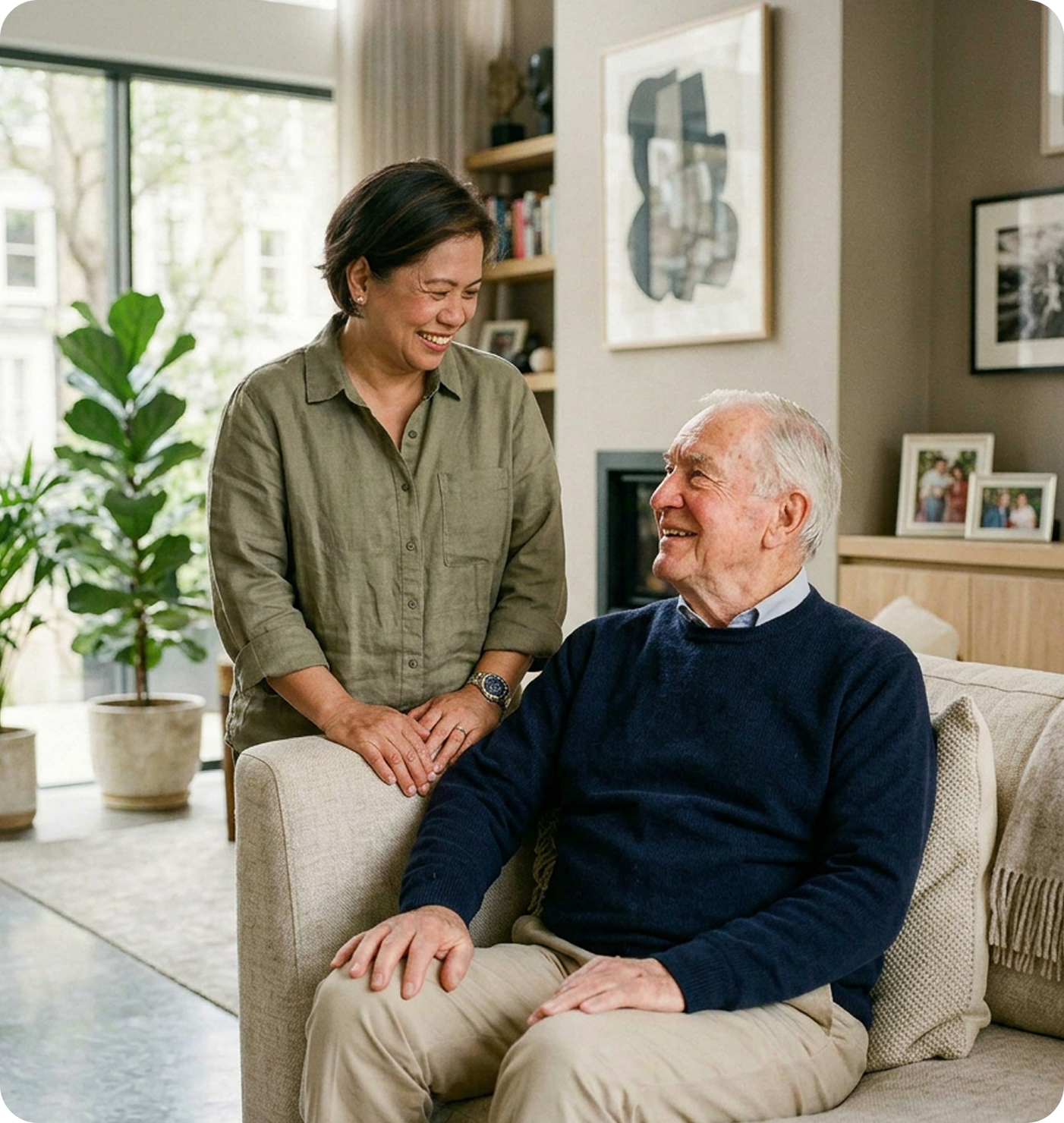 Carer with client